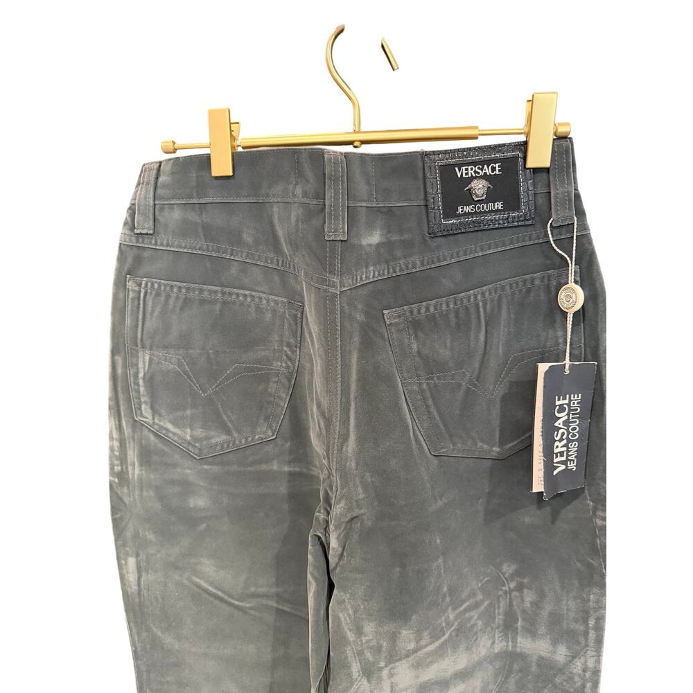 VERSACE Jeans Couture Gray Sueded Moleskin Pants 30 NWT Vintage Ittierre - Picture 8 of 10